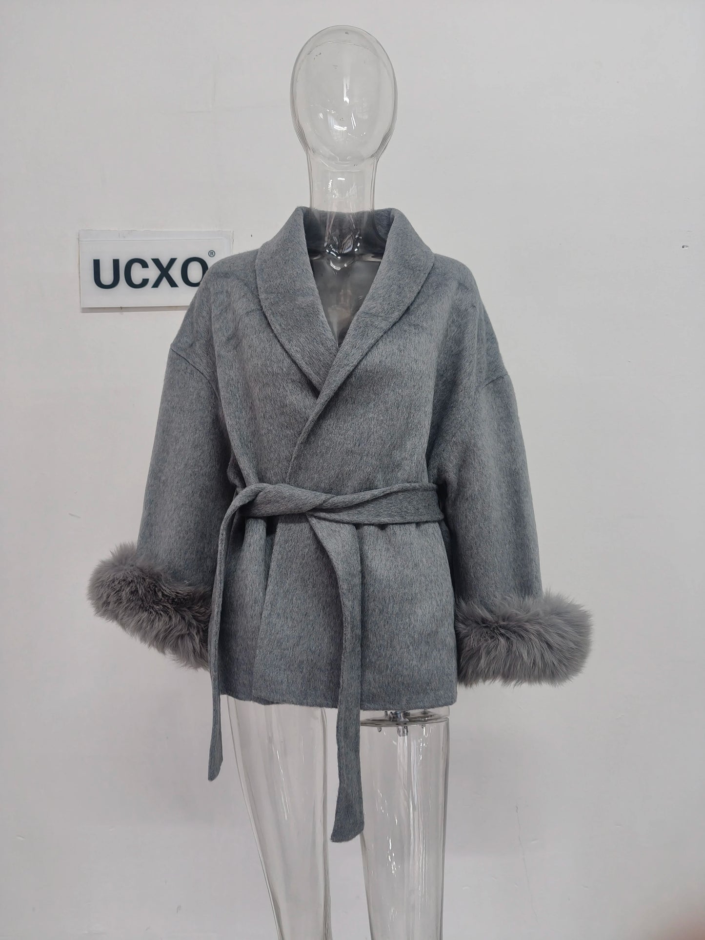 Elegant Long Sleeve Woolen Coat