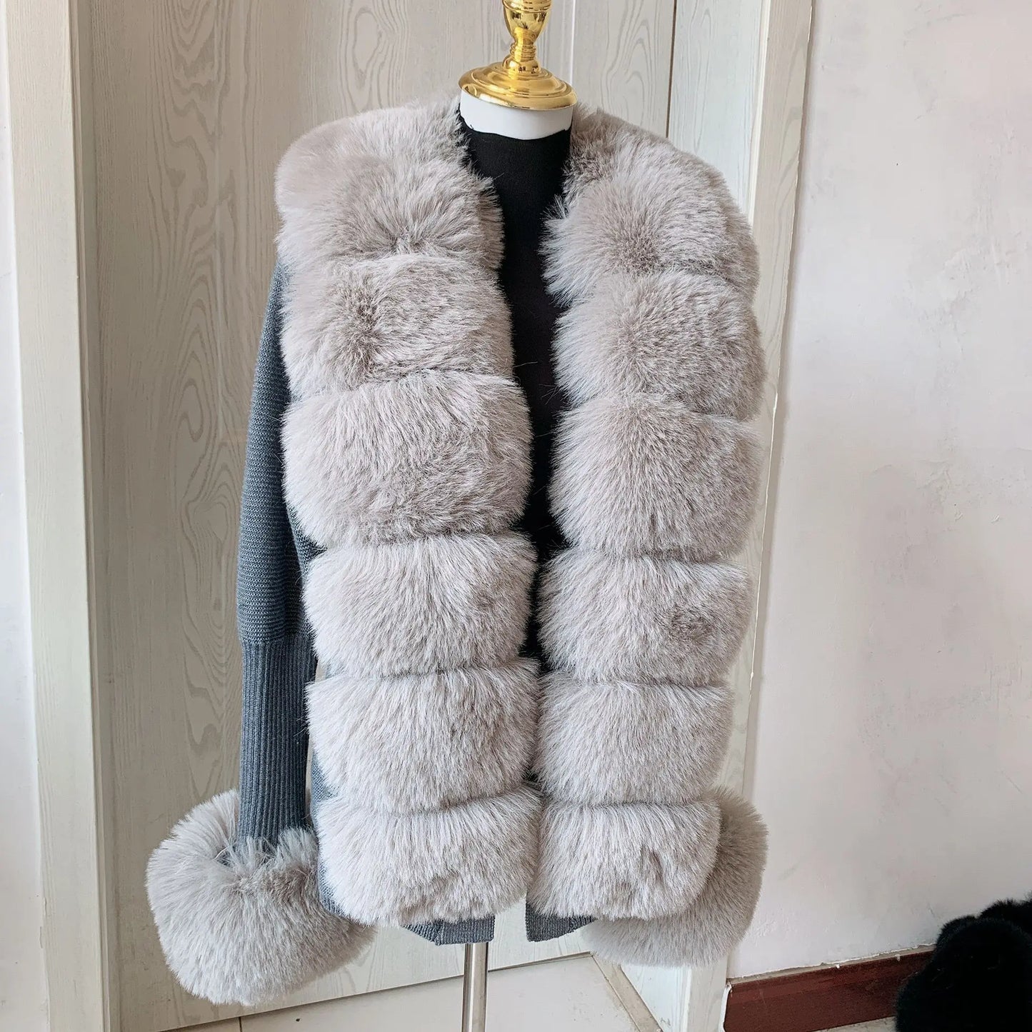 Faux Fur Knit Cardigan