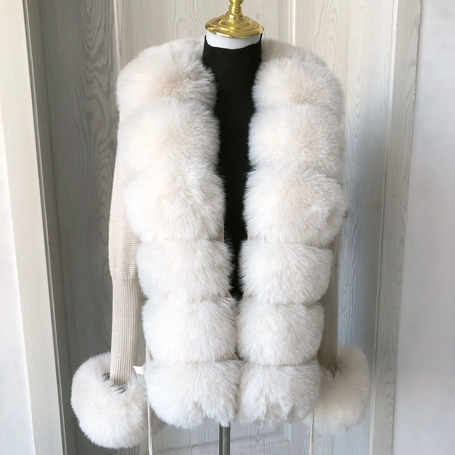 Faux Fur Knit Cardigan