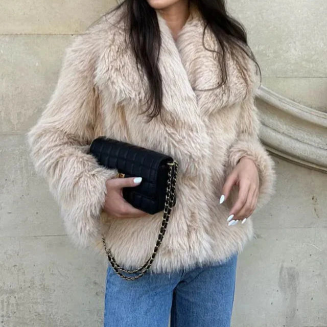 Cropped Faux Fur Jacket